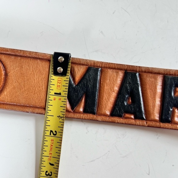 Vintage Leather Tooled Belt “Marg” Western Festival Coastal Cowgirl main image 6